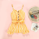 Stripe Romper - Wearebambino - Yellow - 3T - Stripe Romper