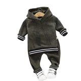 Striped Cozy Set - Wearebambino - Green - 2T - Striped Cozy Set