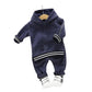 Striped Cozy Set - Wearebambino - Dark Blue - 2T - Striped Cozy Set