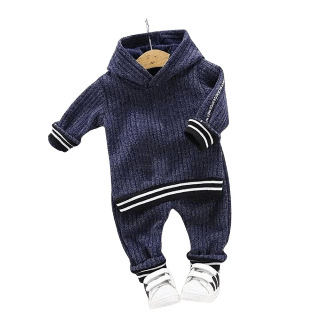 Striped Cozy Set - Wearebambino - Dark Blue - 2T - Striped Cozy Set