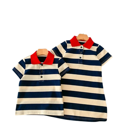 Striped Family Vacation Tees: 2023 Collection - Wearebambino - Beige - S - Boy - Striped Family Vacation Tees: 2023 Collection