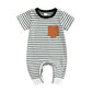 Striped Pocket Baby Jumpsuit - Wearebambino - 0 - 3 M - Striped Pocket Baby Jumpsuit