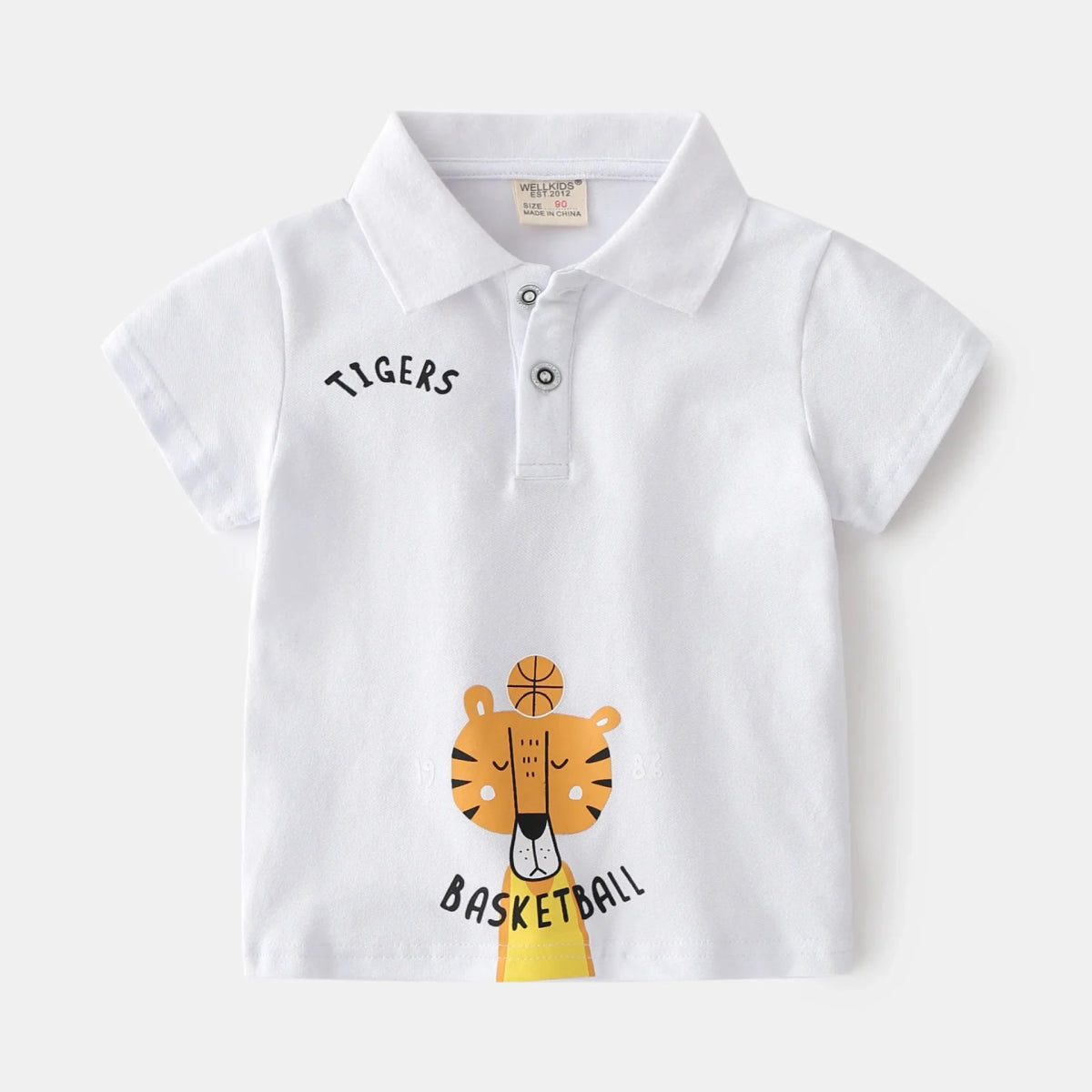 Summer Cartoon Polo Shirts for Boys - Wearebambino - White - 2T - Summer Cartoon Polo Shirts for Boys