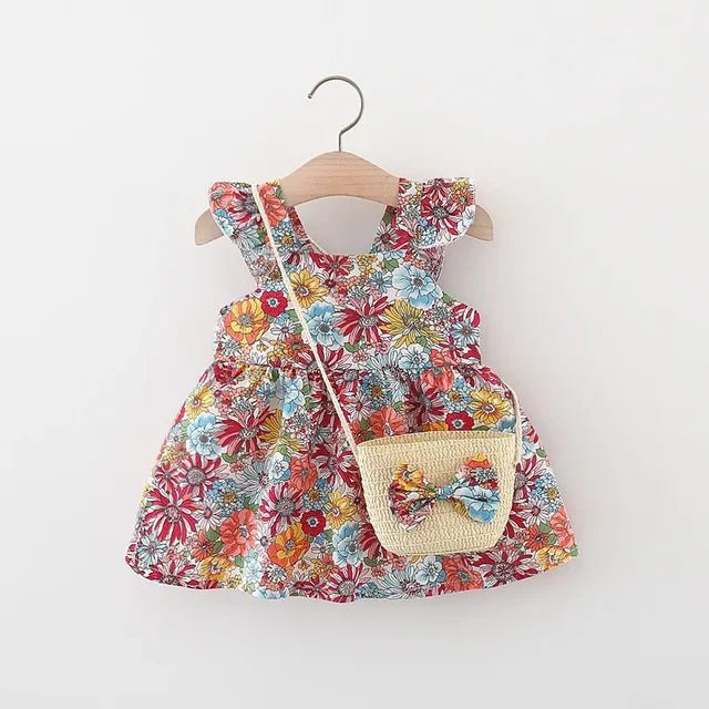 Summer Flutter Sleeve Dress for Baby Girl - Wearebambino - A - 9 M - Summer Flutter Sleeve Dress for Baby Girl