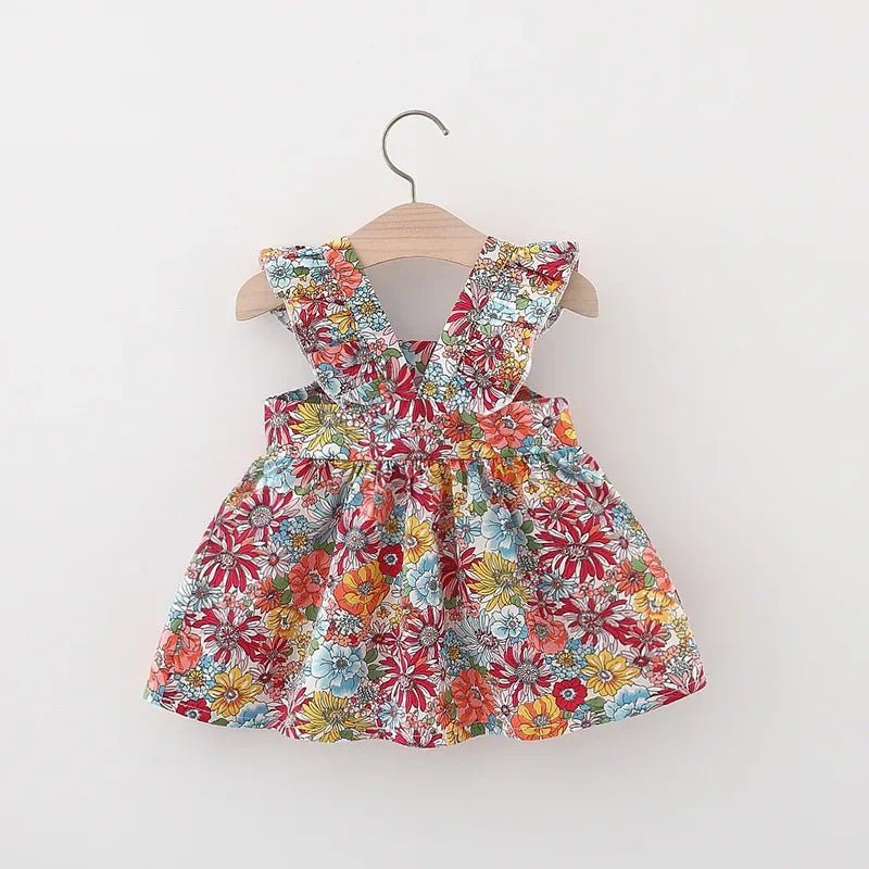 Summer Flutter Sleeve Dress for Baby Girl - Wearebambino - A - 9 M - Summer Flutter Sleeve Dress for Baby Girl