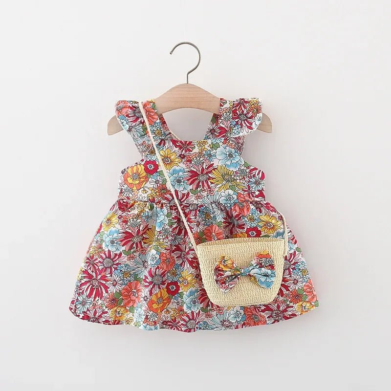 Summer Flutter Sleeve Dress for Baby Girl - Wearebambino - A - 9 M - Summer Flutter Sleeve Dress for Baby Girl