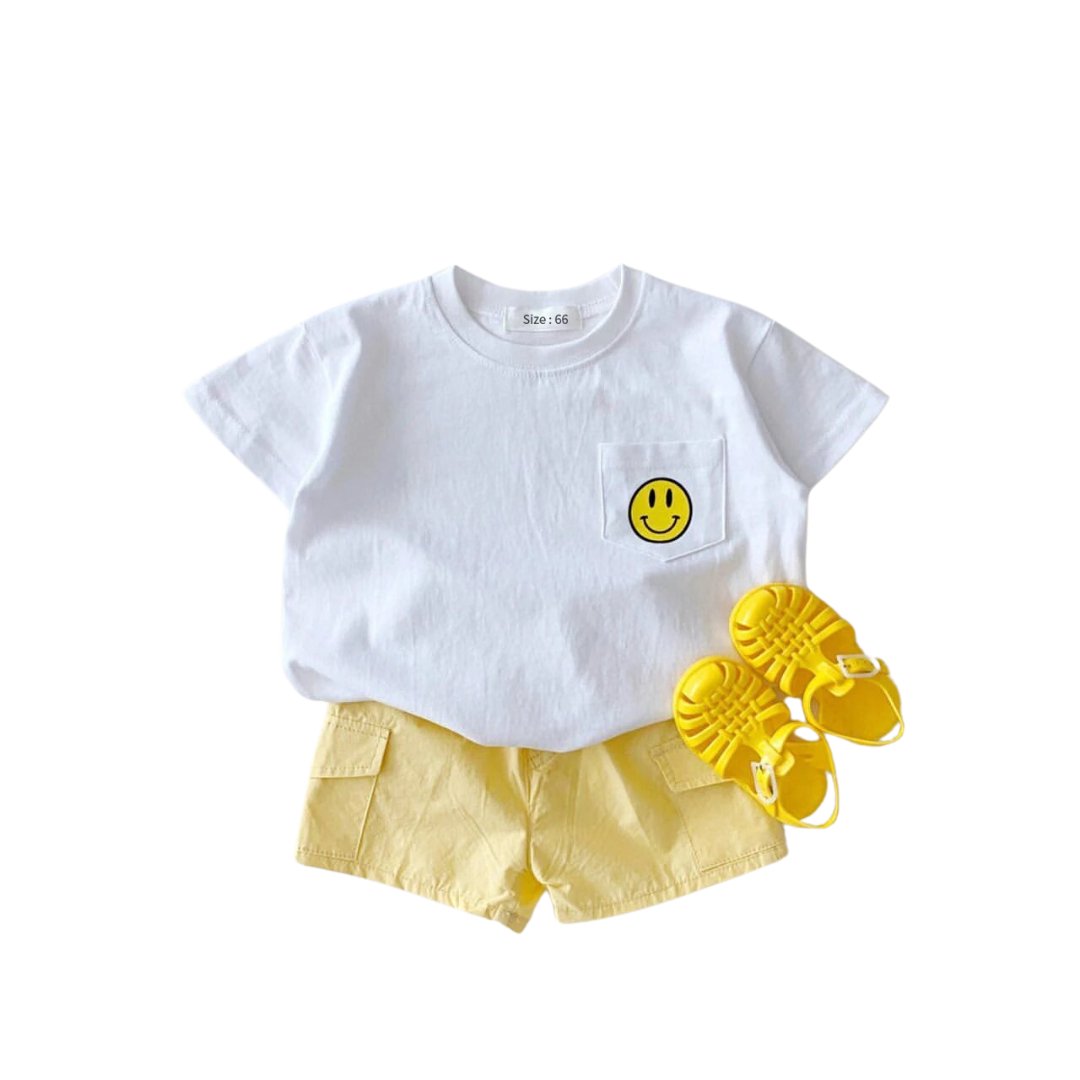 Summer Smiley Set - Wearebambino - Yellow - 3 - 6 M - Summer Smiley Set