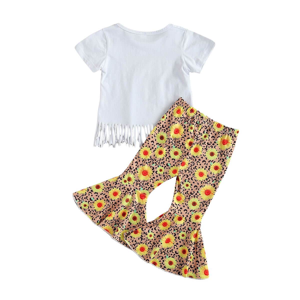 Sunflower Fringed Toddler Set - Wearebambino - 2T - Sunflower Fringed Toddler Set