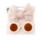 Sunglasses Bow Headband Set - Wearebambino - Beige - Sunglasses Bow Headband Set