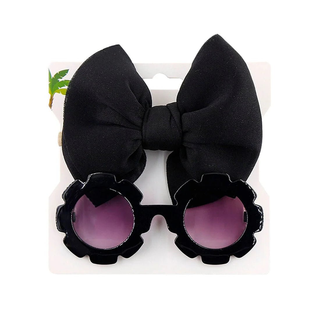 Sunglasses Bow Headband Set - Wearebambino - Black - Sunglasses Bow Headband Set