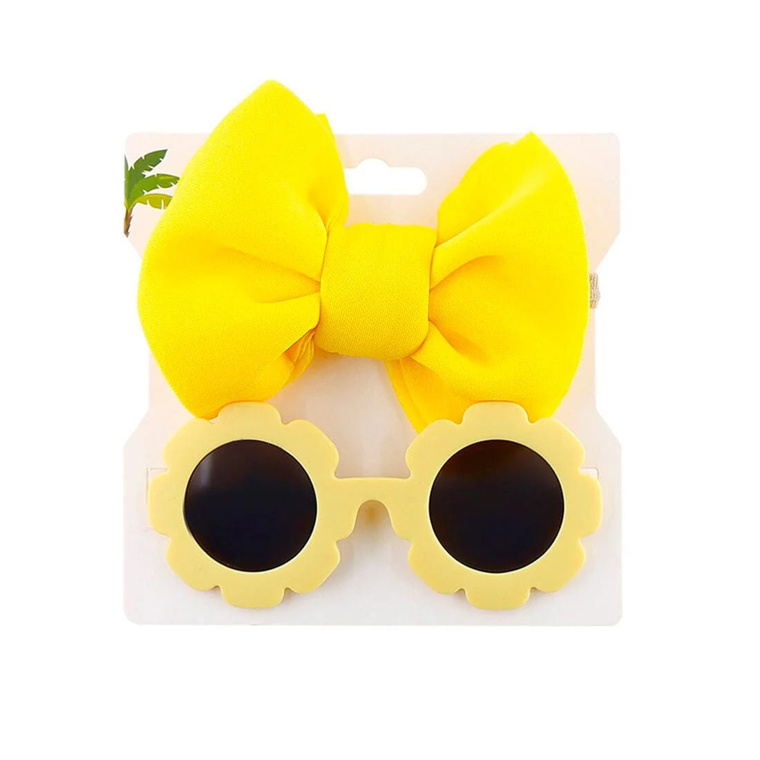 Sunglasses Bow Headband Set - Wearebambino - Yellow - Sunglasses Bow Headband Set