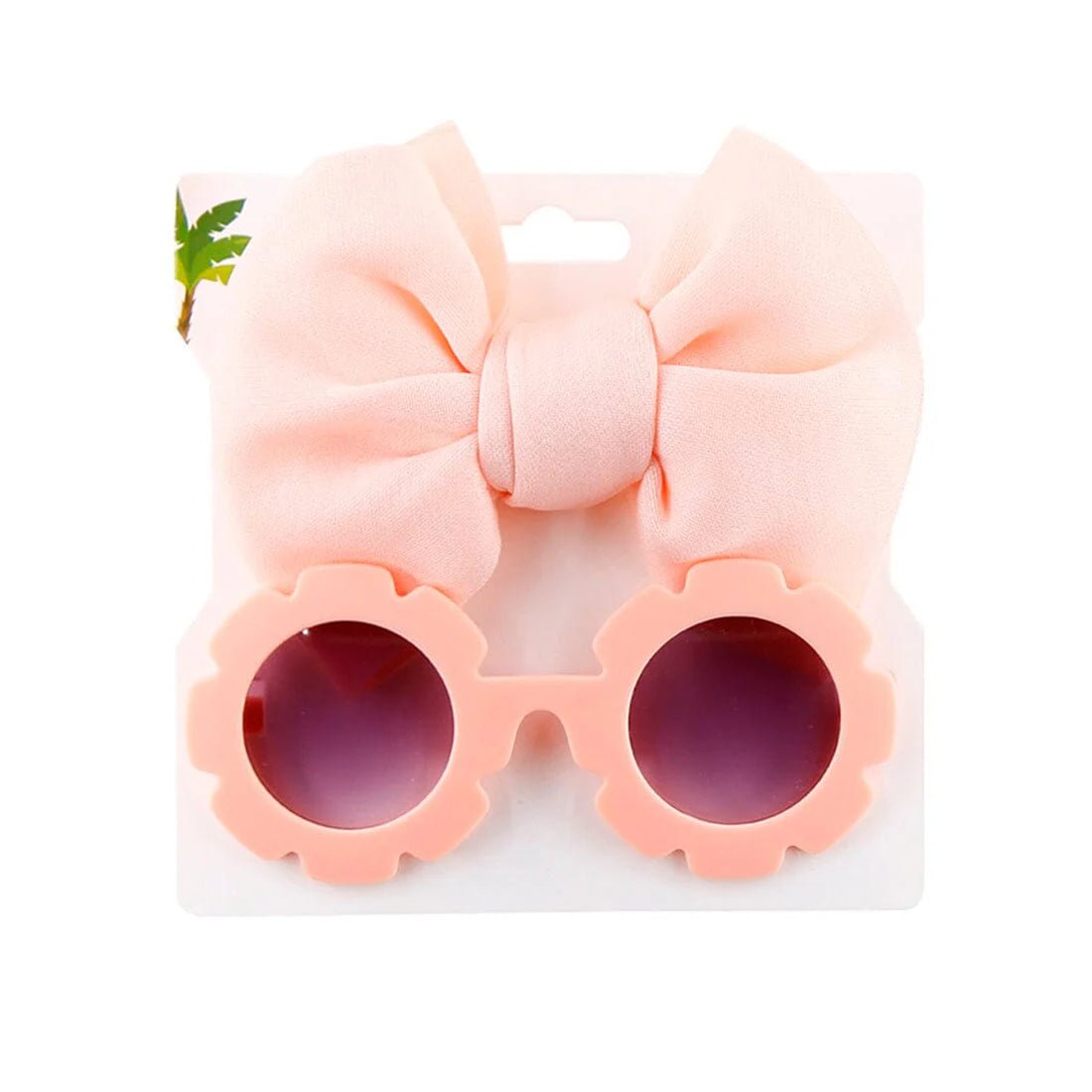 Sunglasses Bow Headband Set - Wearebambino - Light Pink - Sunglasses Bow Headband Set