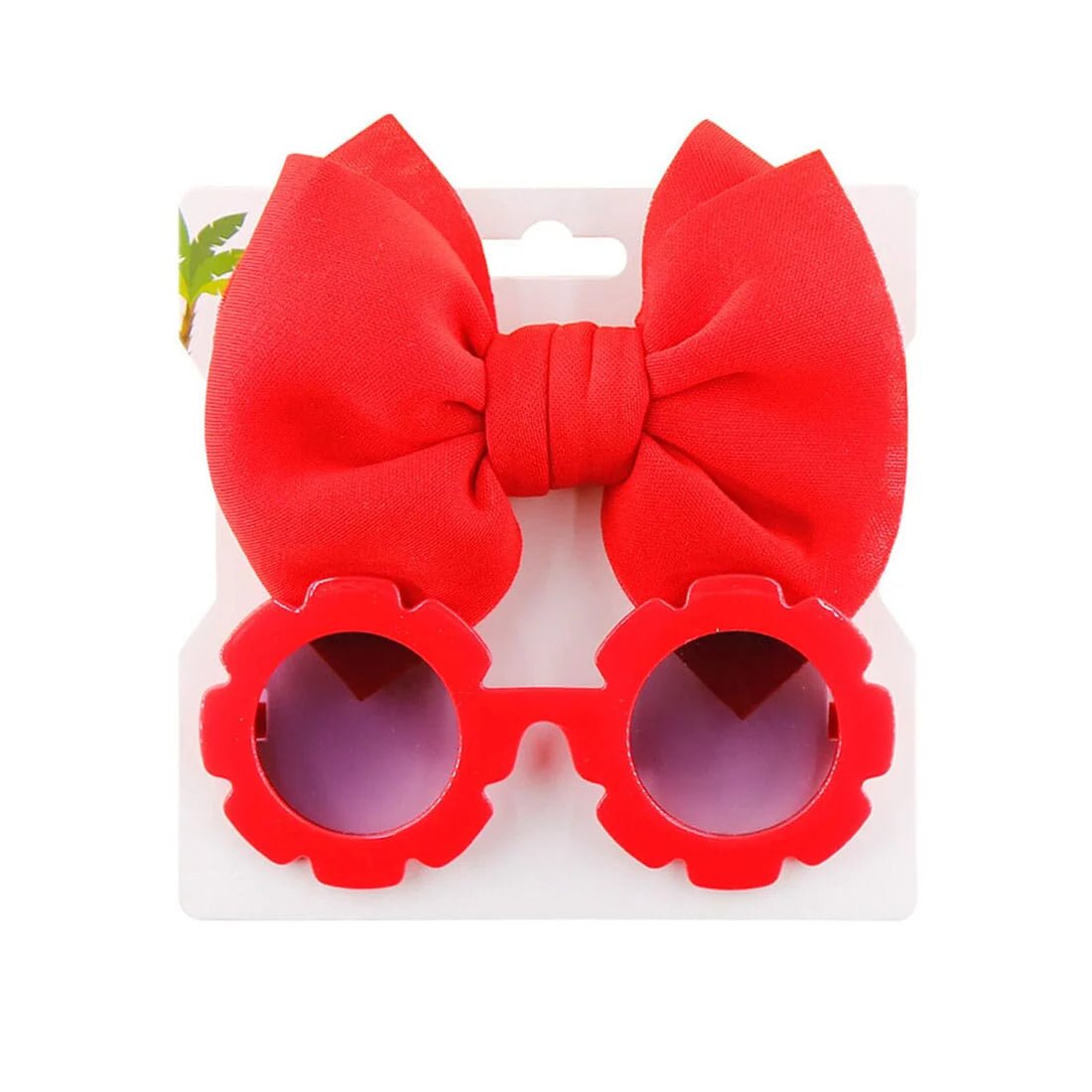 Sunglasses Bow Headband Set - Wearebambino - Red - Sunglasses Bow Headband Set