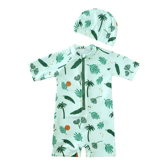 SunShield One - Piece Jumpsuit - Wearebambino - Green - 2T - SunShield One - Piece Jumpsuit