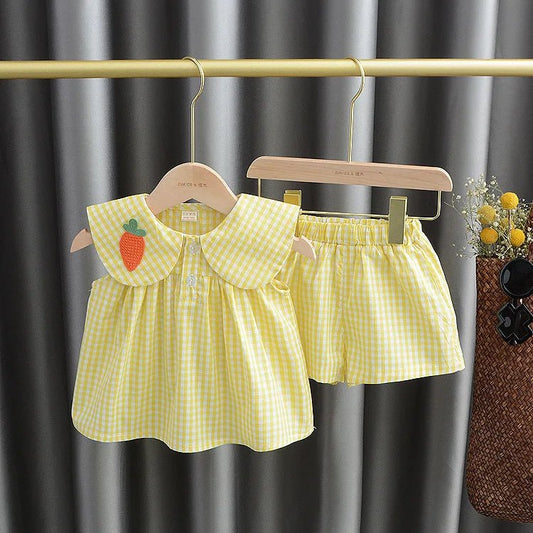 Sweet Fruit Princess Summer Clothing Set for Girls - Wearebambino - Yellow - 2T - Sweet Fruit Princess Summer Clothing Set for Girls