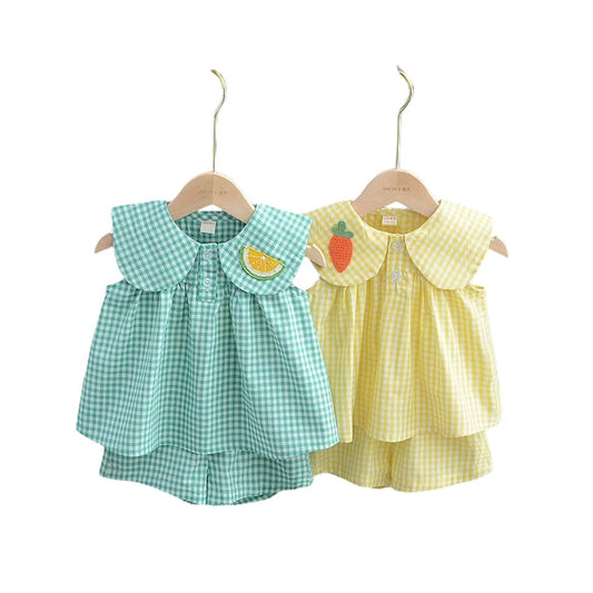 Sweet Fruit Princess Summer Clothing Set for Girls - Wearebambino - Yellow - 2T - Sweet Fruit Princess Summer Clothing Set for Girls