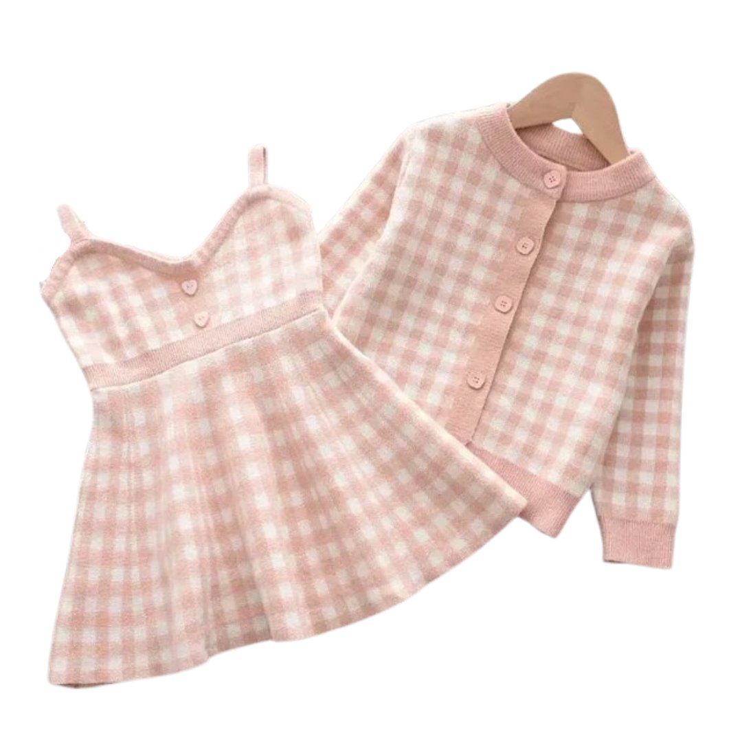 Sweet Knitwear Sets for Girls - Wearebambino - Pink - 2T - Sweet Knitwear Sets for Girls