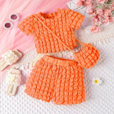 Sweet Puff Sleeve Outfit - Wearebambino - Orange - 3T - Sweet Puff Sleeve Outfit