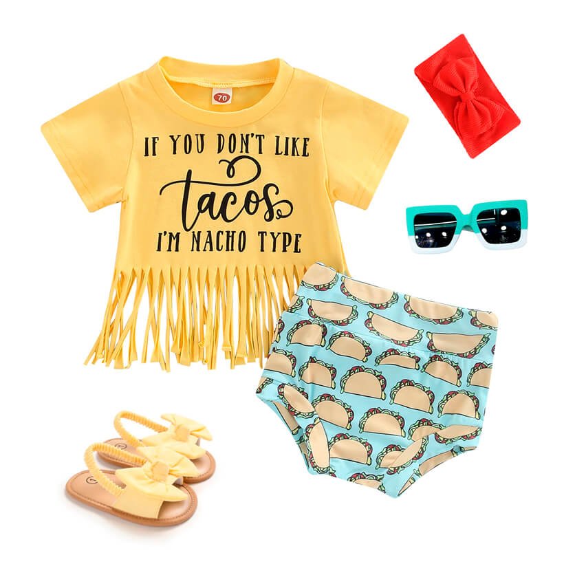 Taco Fringe Baby Set - Wearebambino - 3 - 6 M - Taco Fringe Baby Set