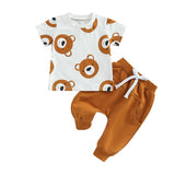 Teddy Bear Solid Pants Baby Set - Wearebambino - 3 - 6 M - Teddy Bear Solid Pants Baby Set