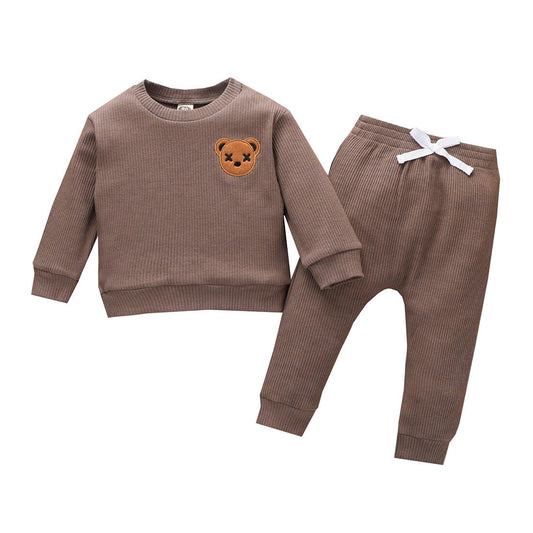 Teddy Bear Solid Toddler Set - Wearebambino - Gray - 9 - 12 M - Teddy Bear Solid Toddler Set