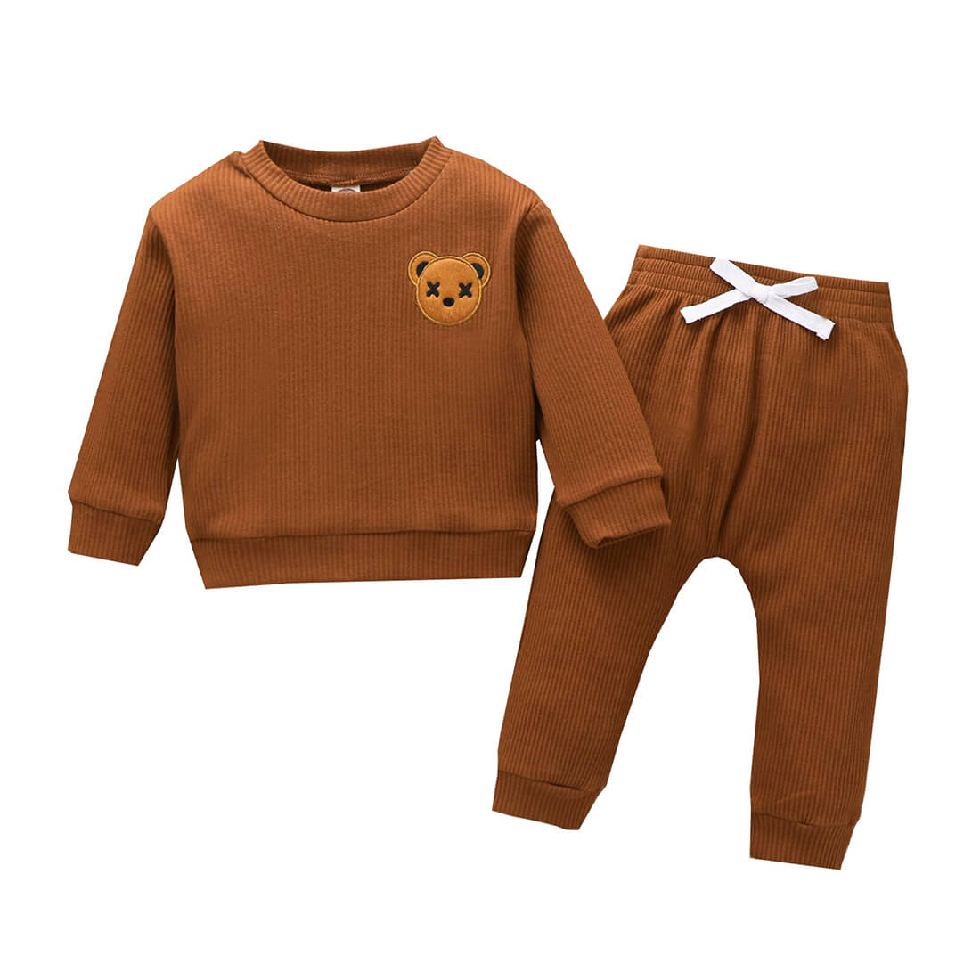 Teddy Bear Solid Toddler Set - Wearebambino - Brown - 9 - 12 M - Teddy Bear Solid Toddler Set