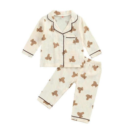 Teddy Bear Toddler Pajama Set - Wearebambino - 2T - Teddy Bear Toddler Pajama Set