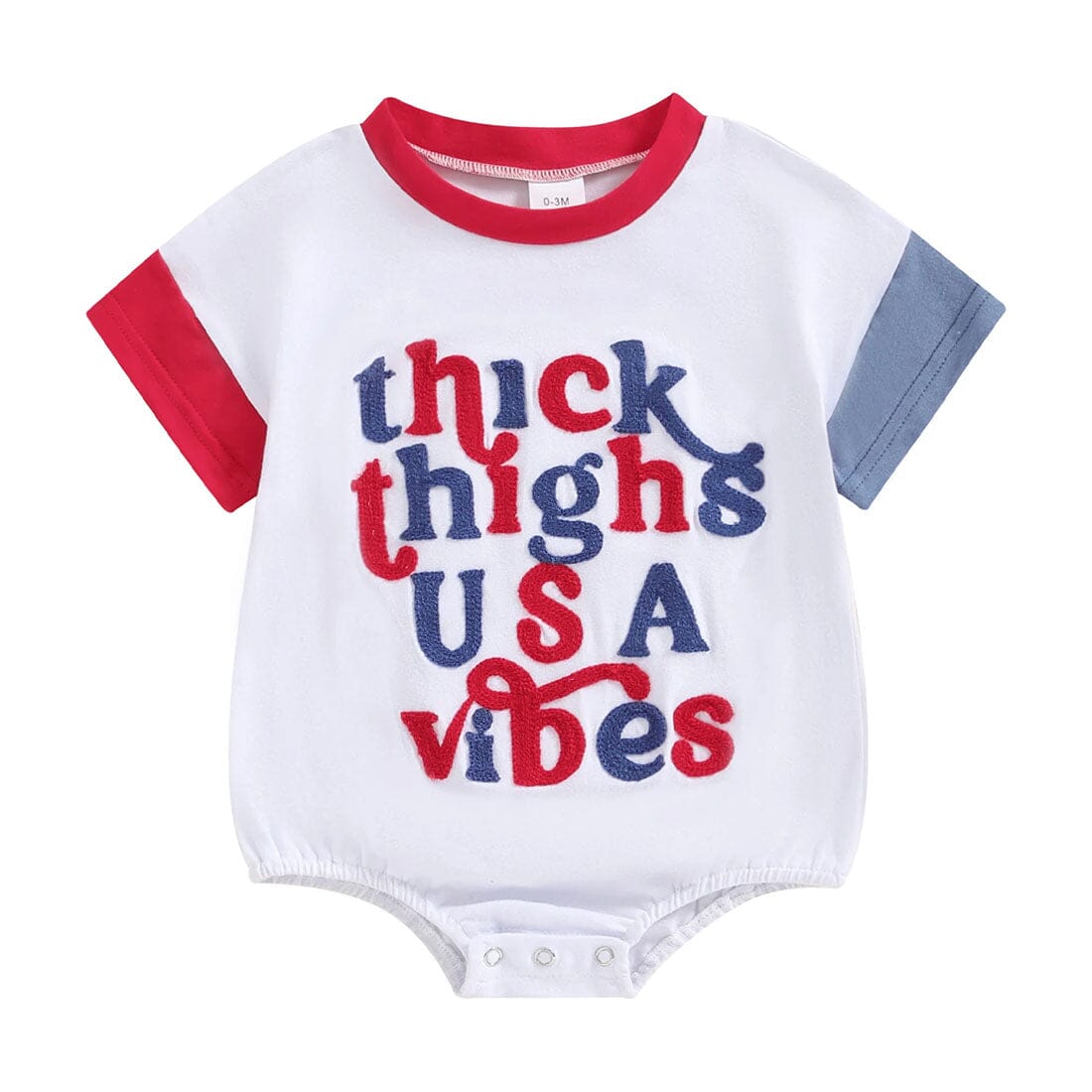 Thick Thighs USA Vibes Baby Bodysuit - Wearebambino - 0 - 3 M - Thick Thighs USA Vibes Baby Bodysuit