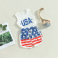 Toddler Baby Girl Boys 2Pcs Summer Outfit Sets White Tank USA Print Stars Striped Shorts Set - Wearebambino - 2T - United States - Toddler Baby Girl Boys 2Pcs Summer Outfit Sets White Tank USA Print Stars Striped Shorts Set