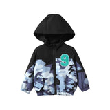 Toddler Boy Camouflage Digital Pattern Hooded Jacket - Wearebambino - Black - 18 - 24 M - Toddler Boy Camouflage Digital Pattern Hooded Jacket