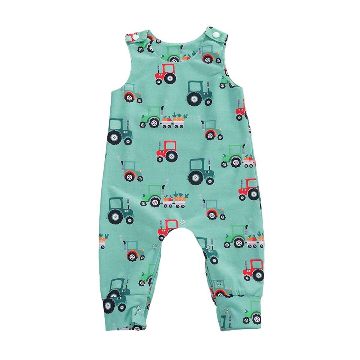 Tractor Baby Jumpsuit - Wearebambino - 3 - 6 M - Tractor Baby Jumpsuit