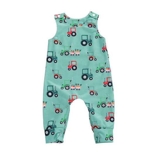 Tractor Baby Jumpsuit - Wearebambino - 3 - 6 M - Tractor Baby Jumpsuit