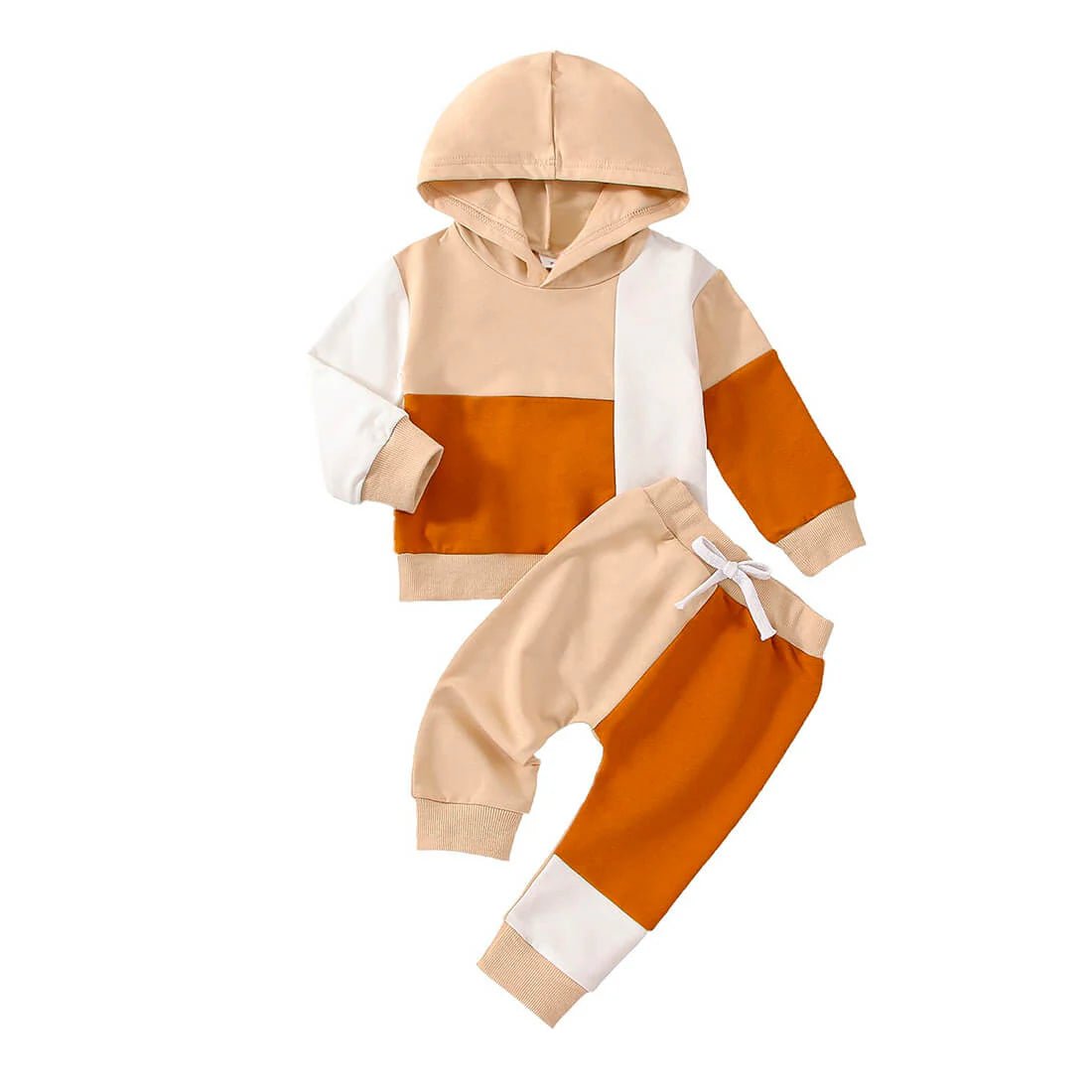 Tricolor Hooded Baby Set - Wearebambino - 3 - 6 M - Tricolor Hooded Baby Set