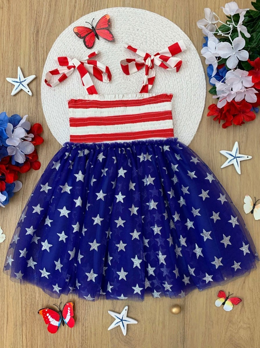 Twinkling Stars Smocked Tutu Dress - Wearebambino - Multicolor - 2T - Twinkling Stars Smocked Tutu Dress