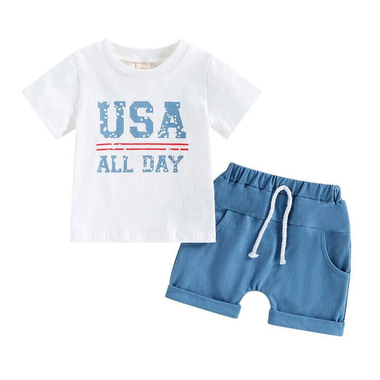 USA All Day Set - Wearebambino - 3 - 6 M - USA All Day Set