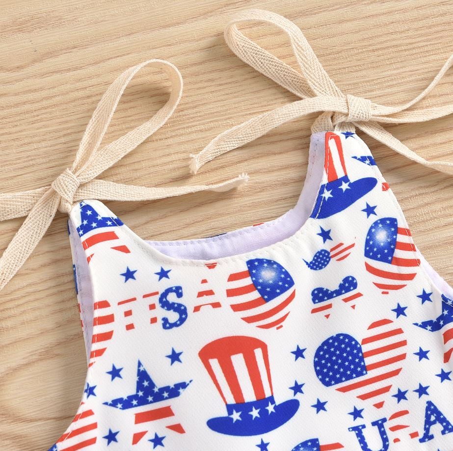 USA Independence Day Romper - Wearebambino - White/USA - 0 - 3 M - USA Independence Day Romper