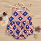 USA Independence Day Romper - Wearebambino - Blue/Stripes & Stars - 0 - 3 M - USA Independence Day Romper