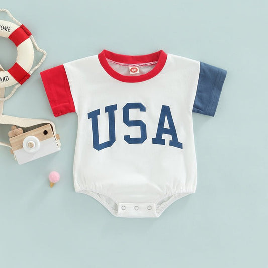 USA Onesie - Wearebambino - Red/White/Blue - 0 - 3 M - USA Onesie