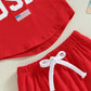 USA Sleeveless Red Shorts Baby Set - Wearebambino - 3 - 6 M - USA Sleeveless Red Shorts Baby Set