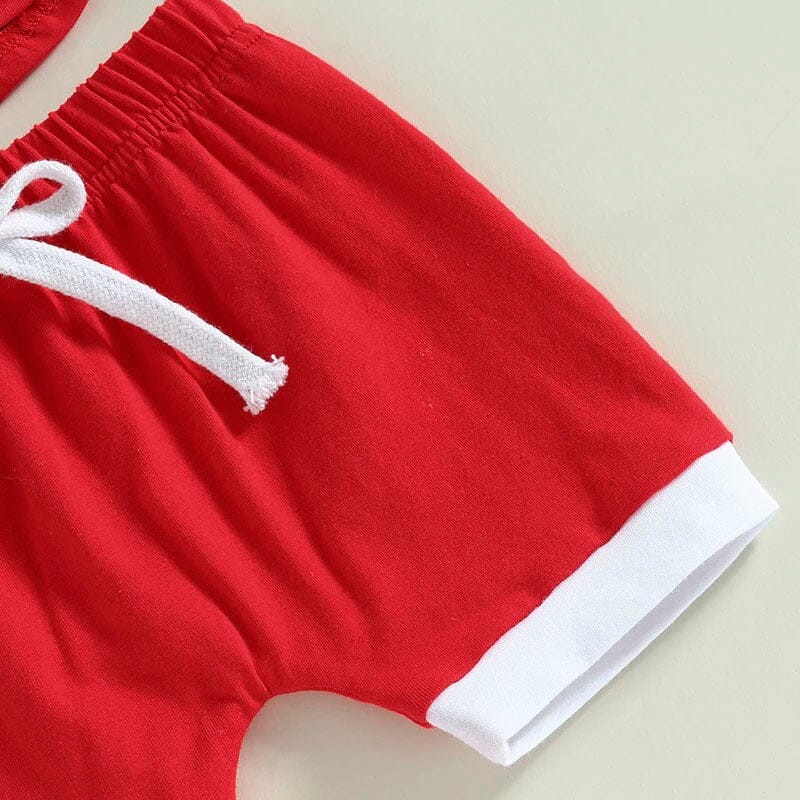 USA Sleeveless Red Shorts Baby Set - Wearebambino - 3 - 6 M - USA Sleeveless Red Shorts Baby Set