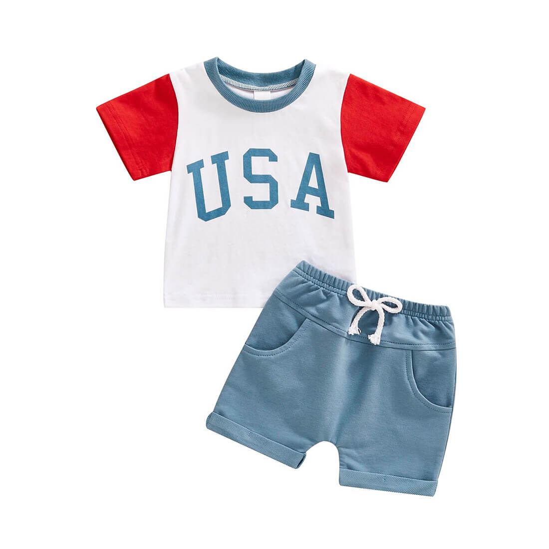 USA Tee Baby Set - Wearebambino - 0 - 3 M - USA Tee Baby Set