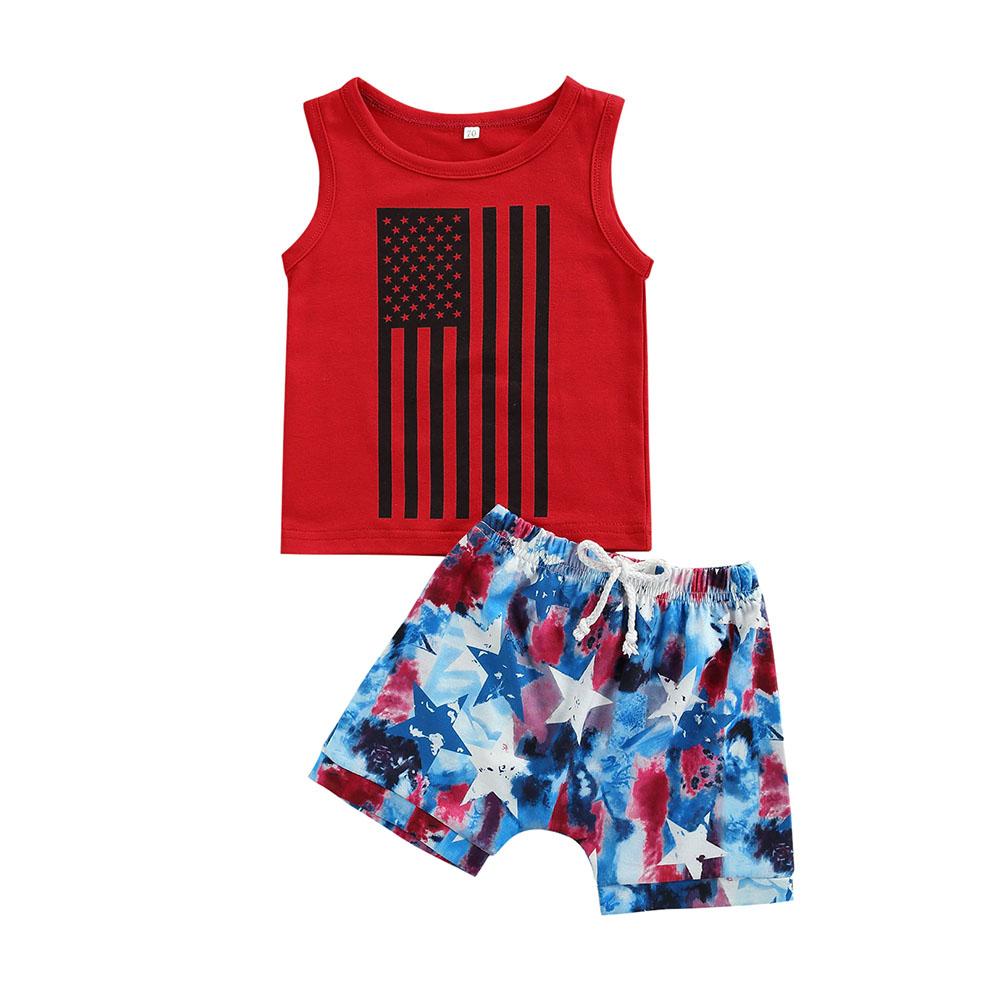 USA Tie Dye Shorts Baby Set - Wearebambino - 3 - 6 M - USA Tie Dye Shorts Baby Set