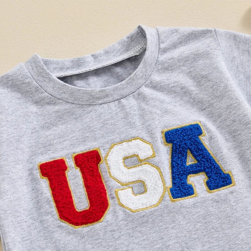 USA Toddler Tee - Wearebambino - Gray - 9 - 12 M - USA Toddler Tee