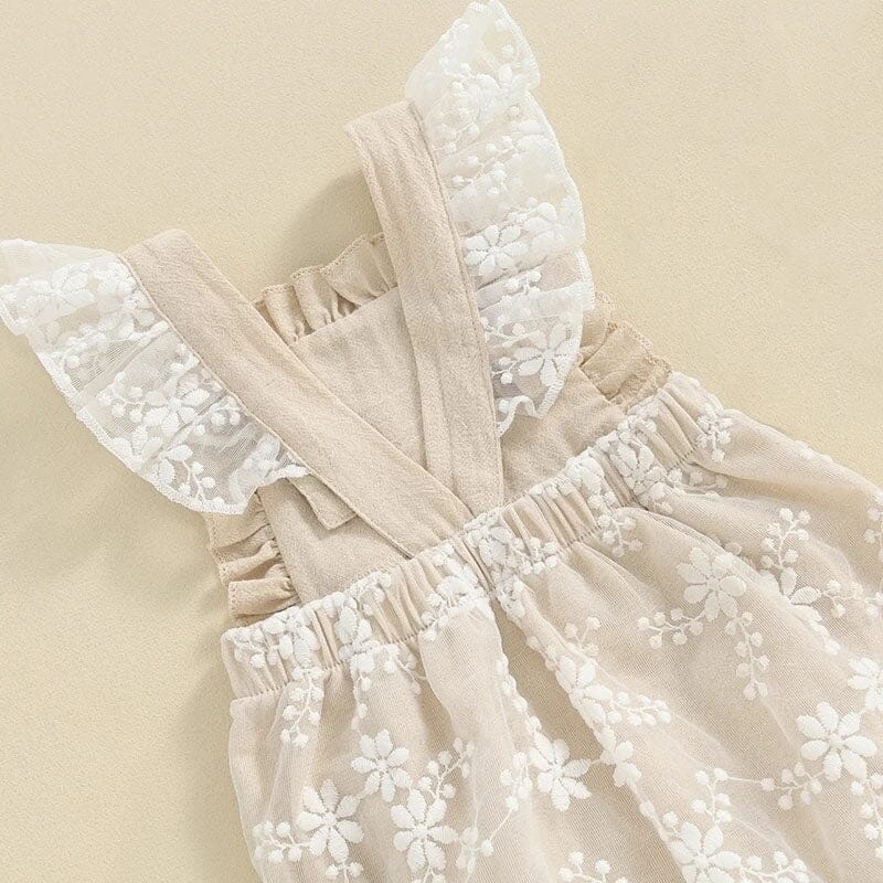 Vintage Ruffled Baby Romper - Wearebambino - 0 - 3 M - Vintage Ruffled Baby Romper