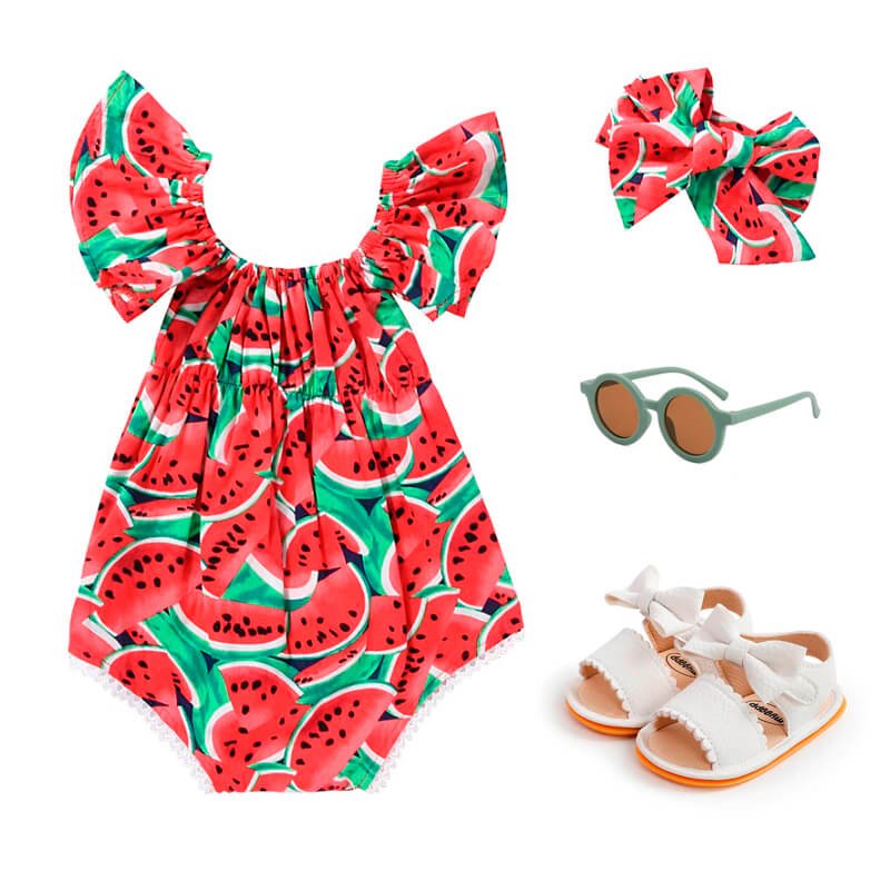 Watermelon Baby Romper - Wearebambino - 3 - 6 M - Watermelon Baby Romper