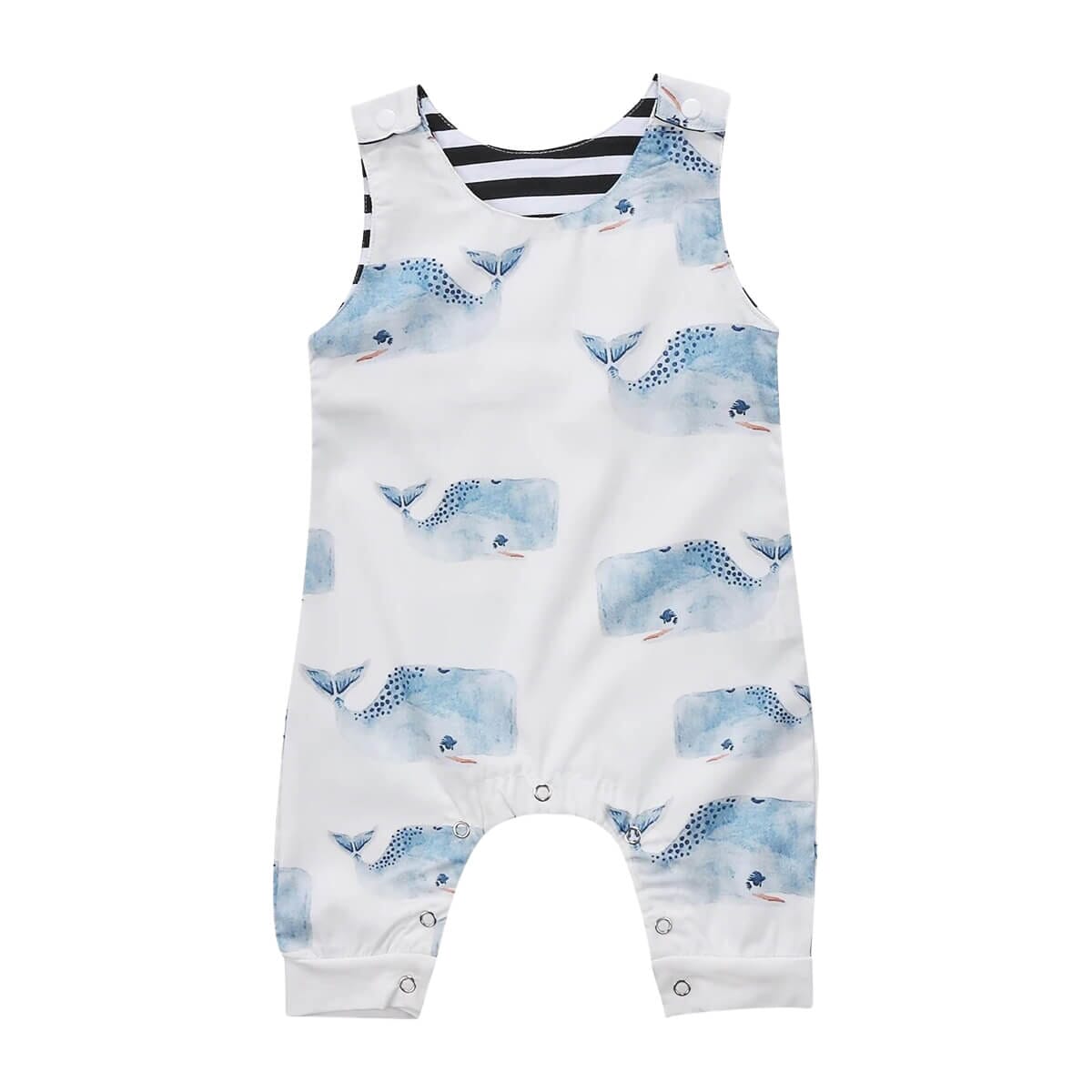 Whale Baby Jumpsuit - Wearebambino - 3 - 6 M - Whale Baby Jumpsuit