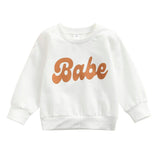 White Babe Baby Sweatshirt - Wearebambino - 3 - 6 M - White Babe Baby Sweatshirt