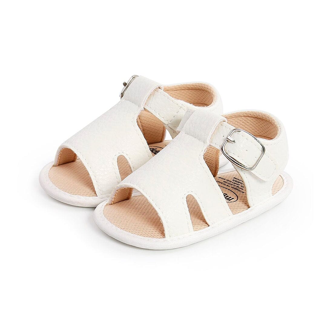 White Buckle Up Baby Sandals - Wearebambino - 1 - White Buckle Up Baby Sandals