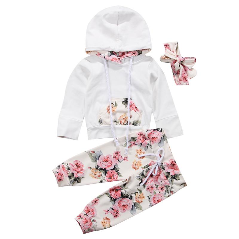 White Floral Hooded Baby Set - Wearebambino - 3 - 6 M - White Floral Hooded Baby Set