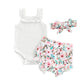 White Floral Ruffled Baby Set - Wearebambino - 3 - 6 M - White Floral Ruffled Baby Set